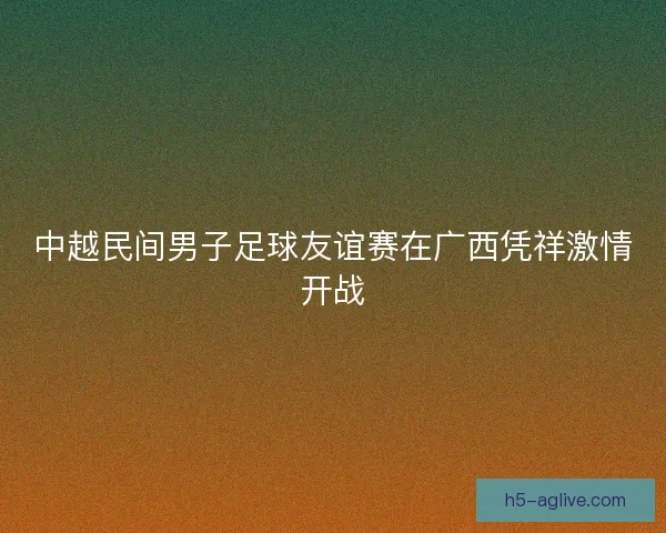 中越民间男子足球友谊赛在广西凭祥激情开战 中越民间男子足球友谊赛在广西凭祥激情开战